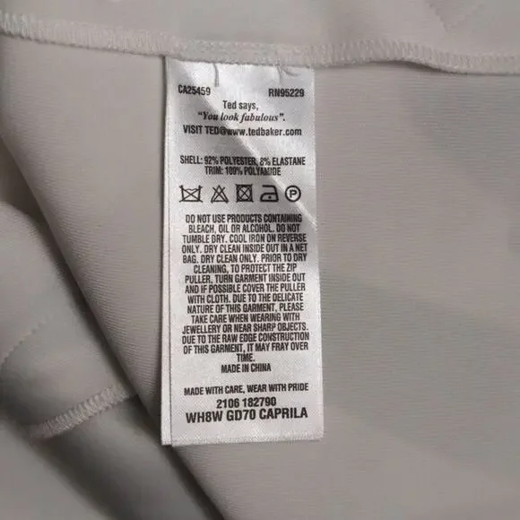 TED BAKER Caprila Bloom Scalloped Dress White Pink Blue Floral A Line Shift 4 (U - Picture 7 of 10